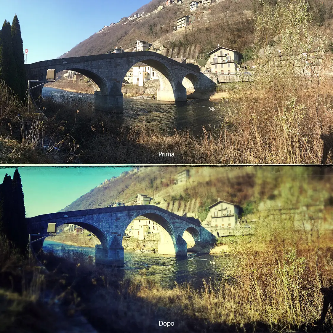 Prima e dopo ponte